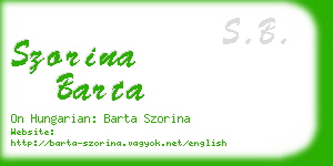 szorina barta business card